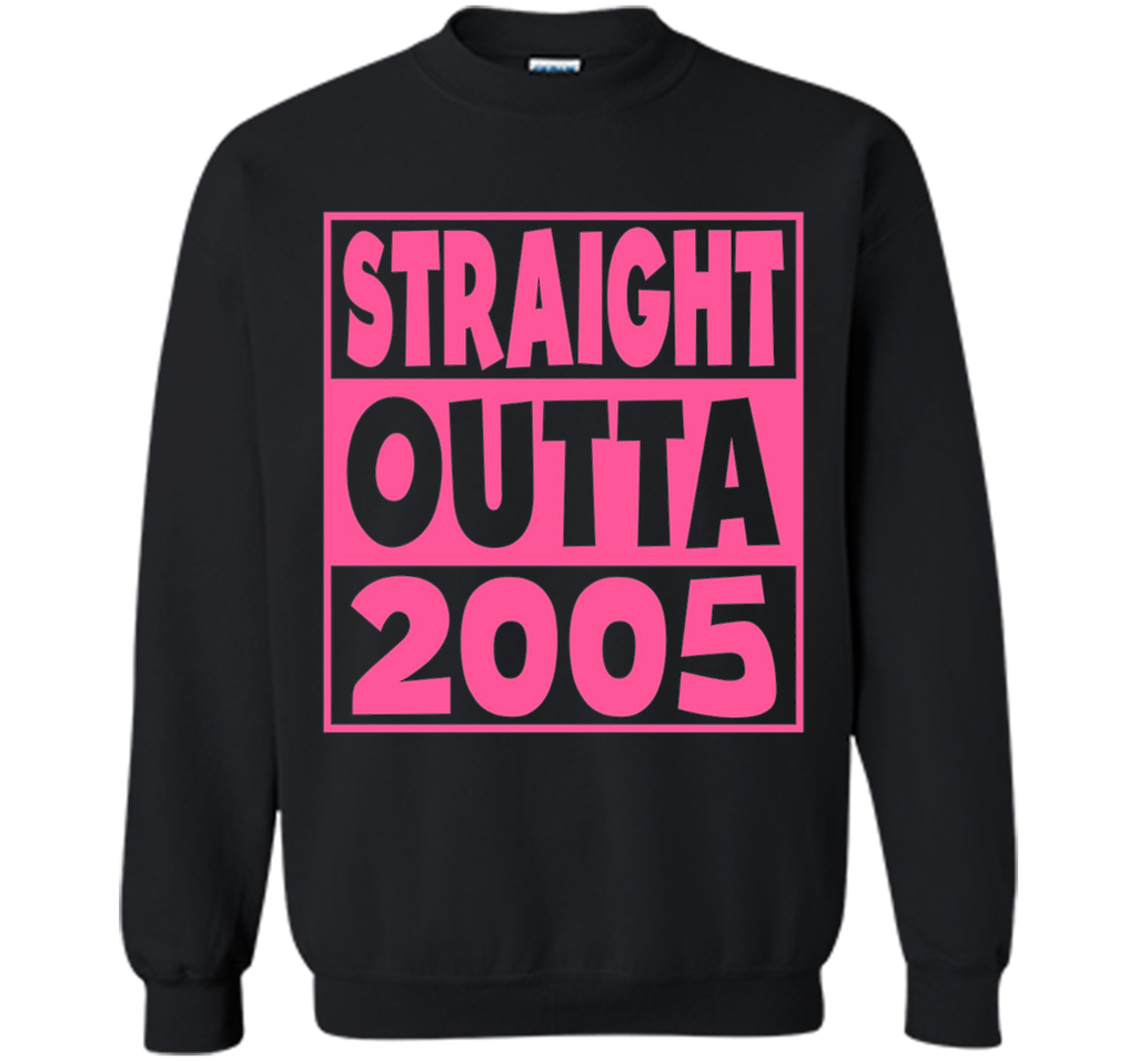 12th Birthday Gift T-Shirt Straight Outta 2005 Pink