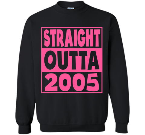 12th Birthday Gift T-Shirt Straight Outta 2005 Pink