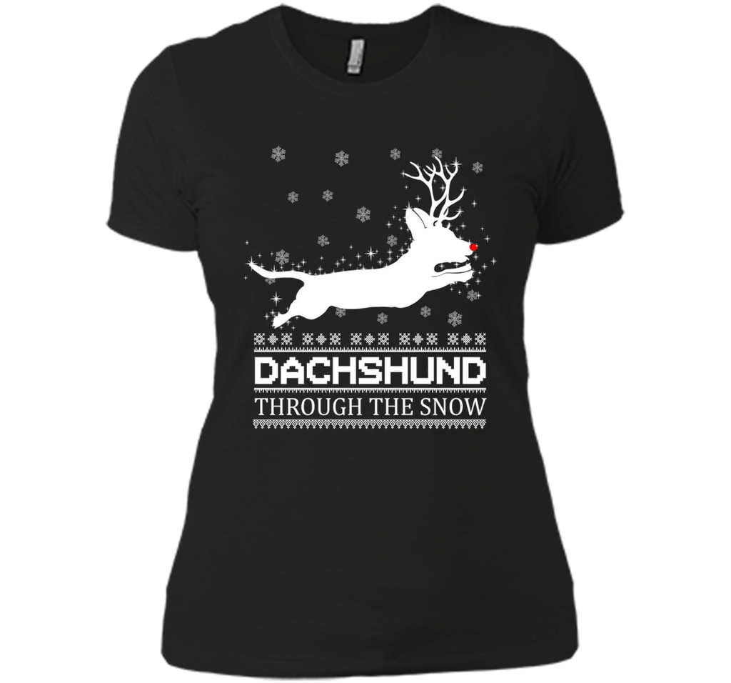 Dachshund Through The Snow T Shirt Lover Daschund Christmas