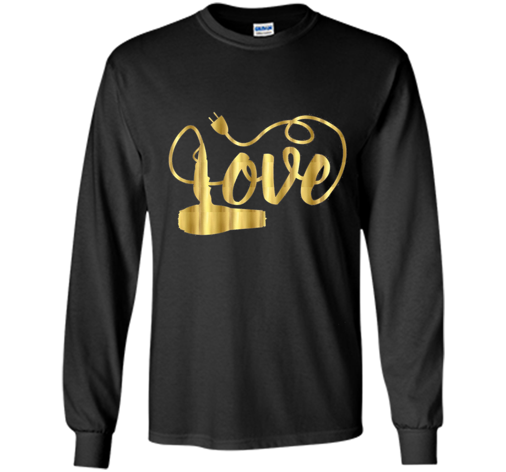 Valentines Day Shirt Love Hair Stylist Hairdresser Gift Gold