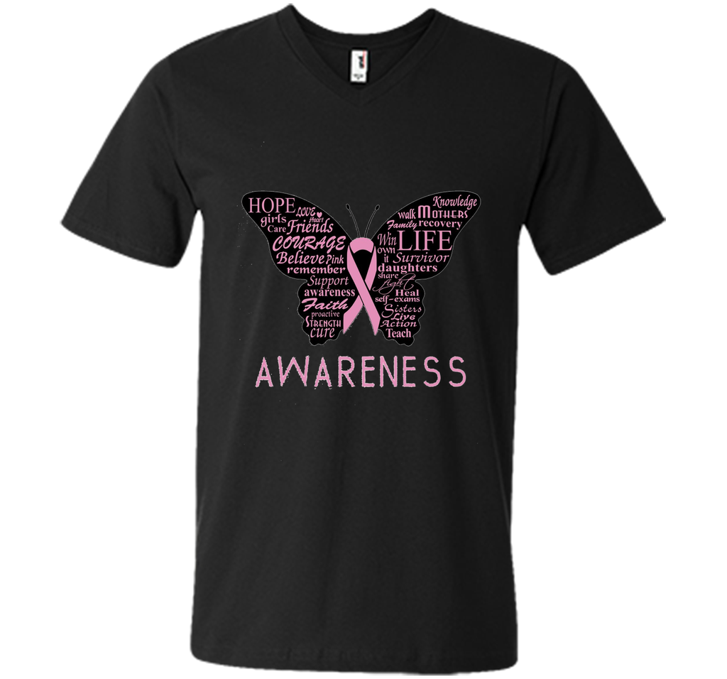Pink Ribbon Butterfly Hope Breast Cancer Awareness T-Shirt