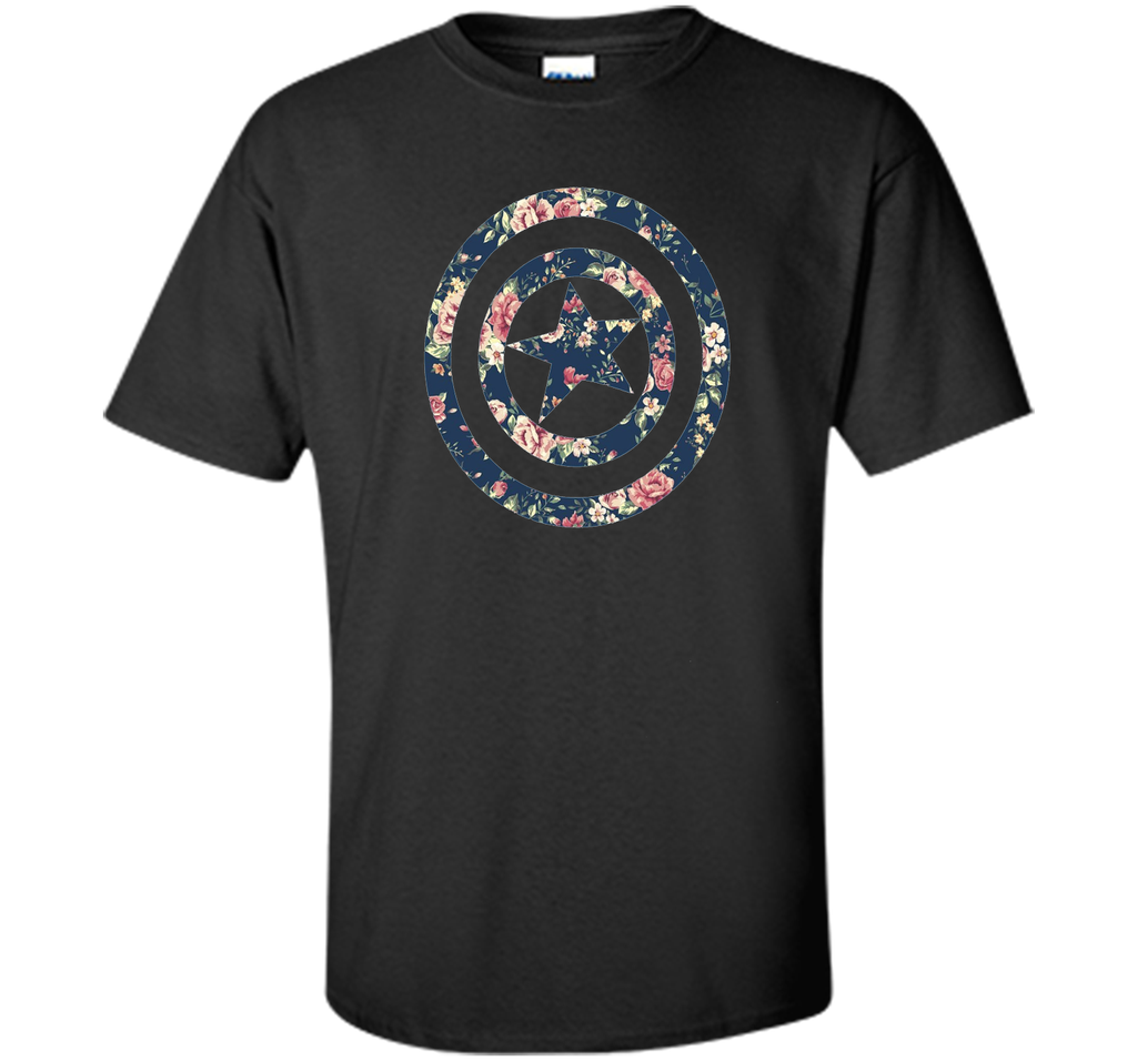 Captain America Floral Print Graphic T-Shirt