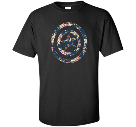 Captain America Floral Print Graphic T-Shirt