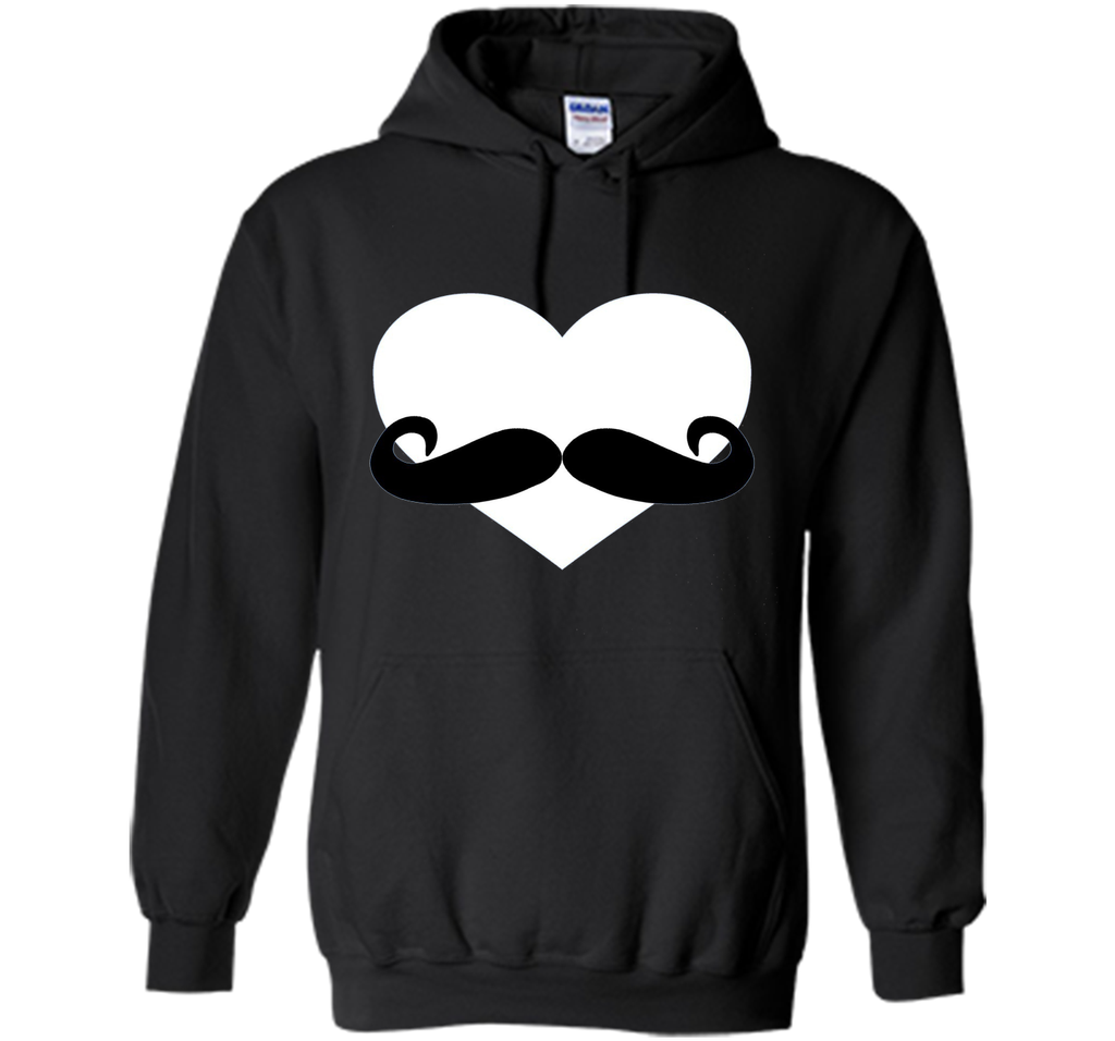 Heart Mustache Tshirt Funny Valentine Day Boys Men Love Cute