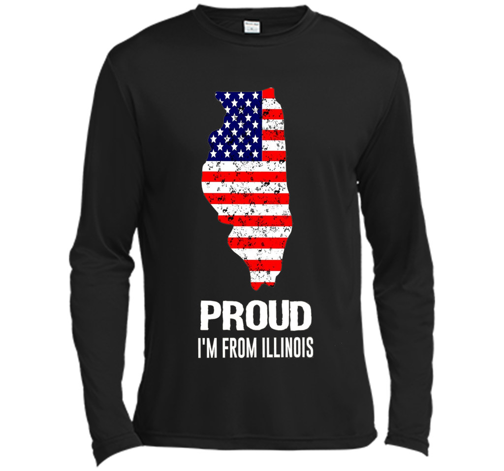Proud of lllinois-US flag Independence day Tshirt