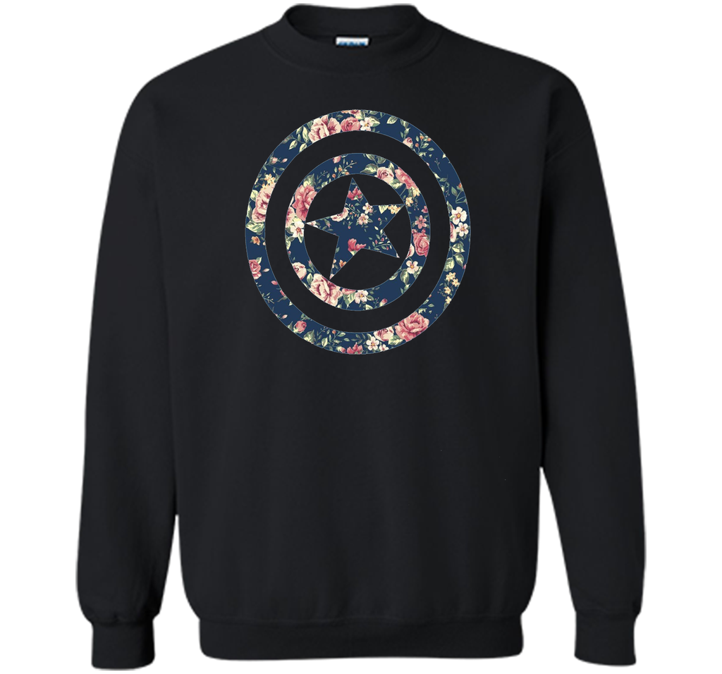 Captain America Floral Print Graphic T-Shirt