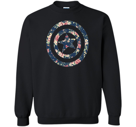 Captain America Floral Print Graphic T-Shirt