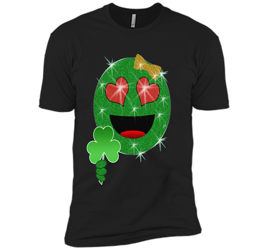 St. Patrick's Day Heart Eyes Emoji T-Shirt for Girls