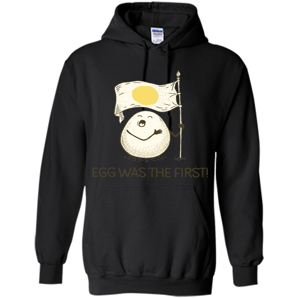 EGG WAS THE FIRST! Cartoon graphic T-Shirt