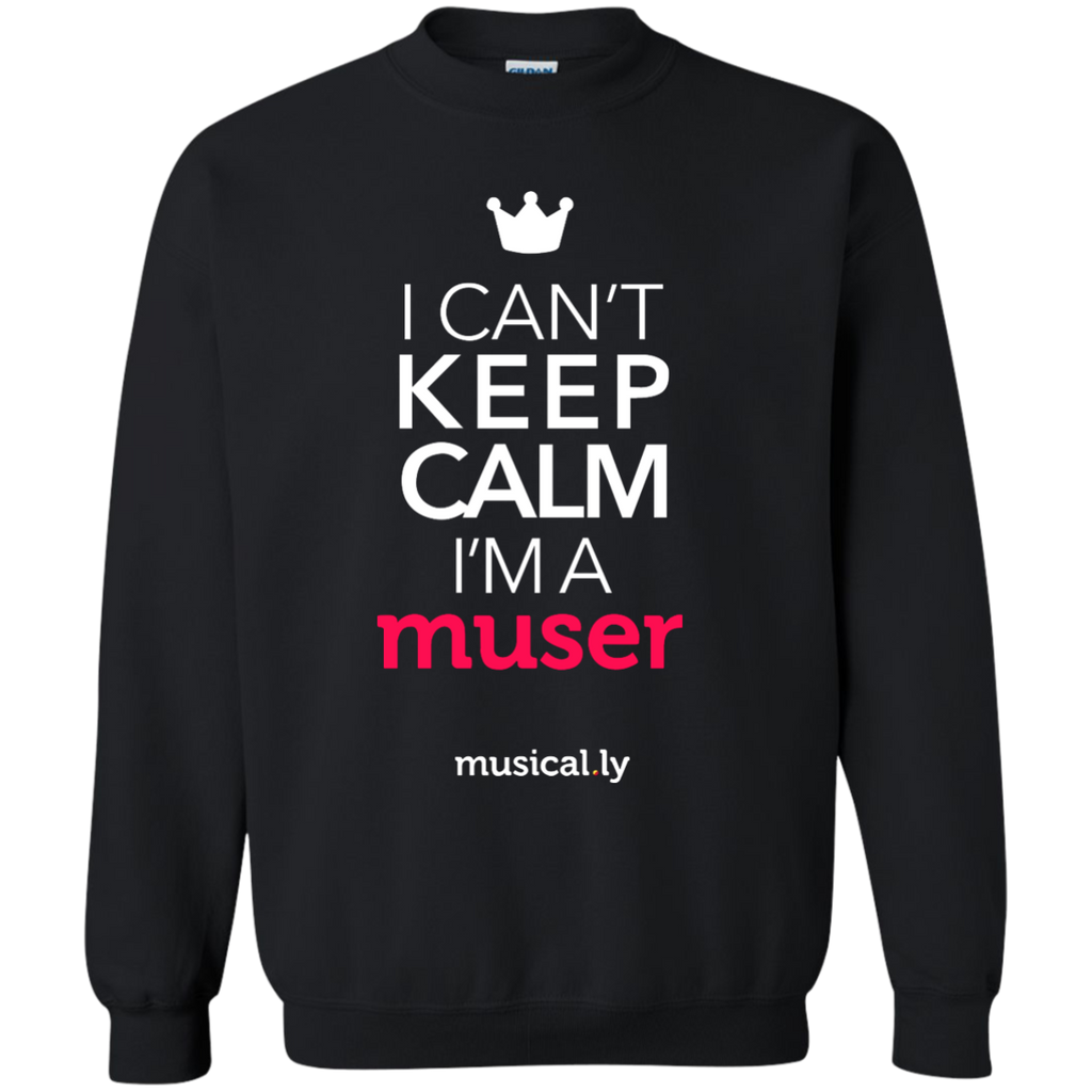 musical.ly keep calm classic T-Shirt (Fitted Cut) Printed Crewneck Pullover Sweatshirt  8 oz