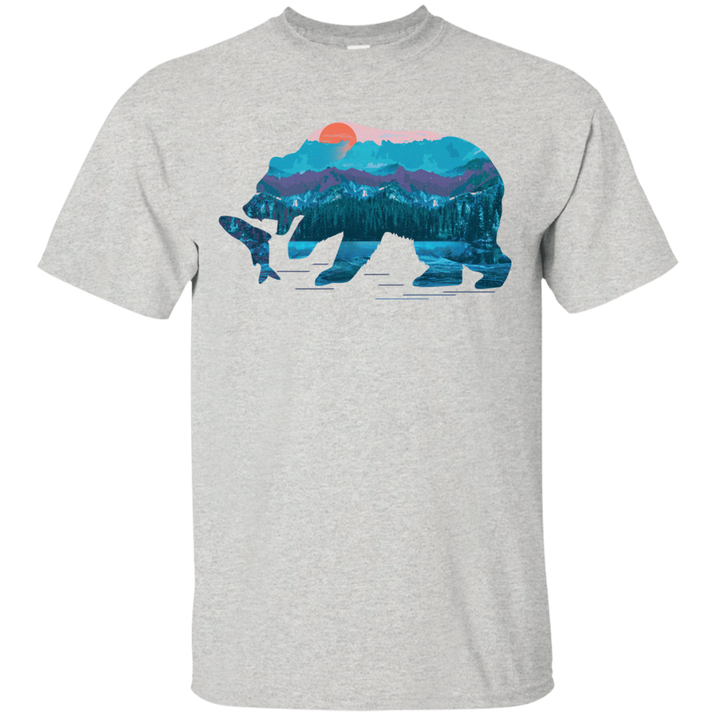 fishing bear down the mountain lake T-Shirt