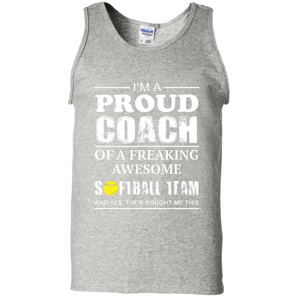 Proud Softball Coach Shirt - Gift for Softball Coach G220 Gildan 100% Cotton Tank Top