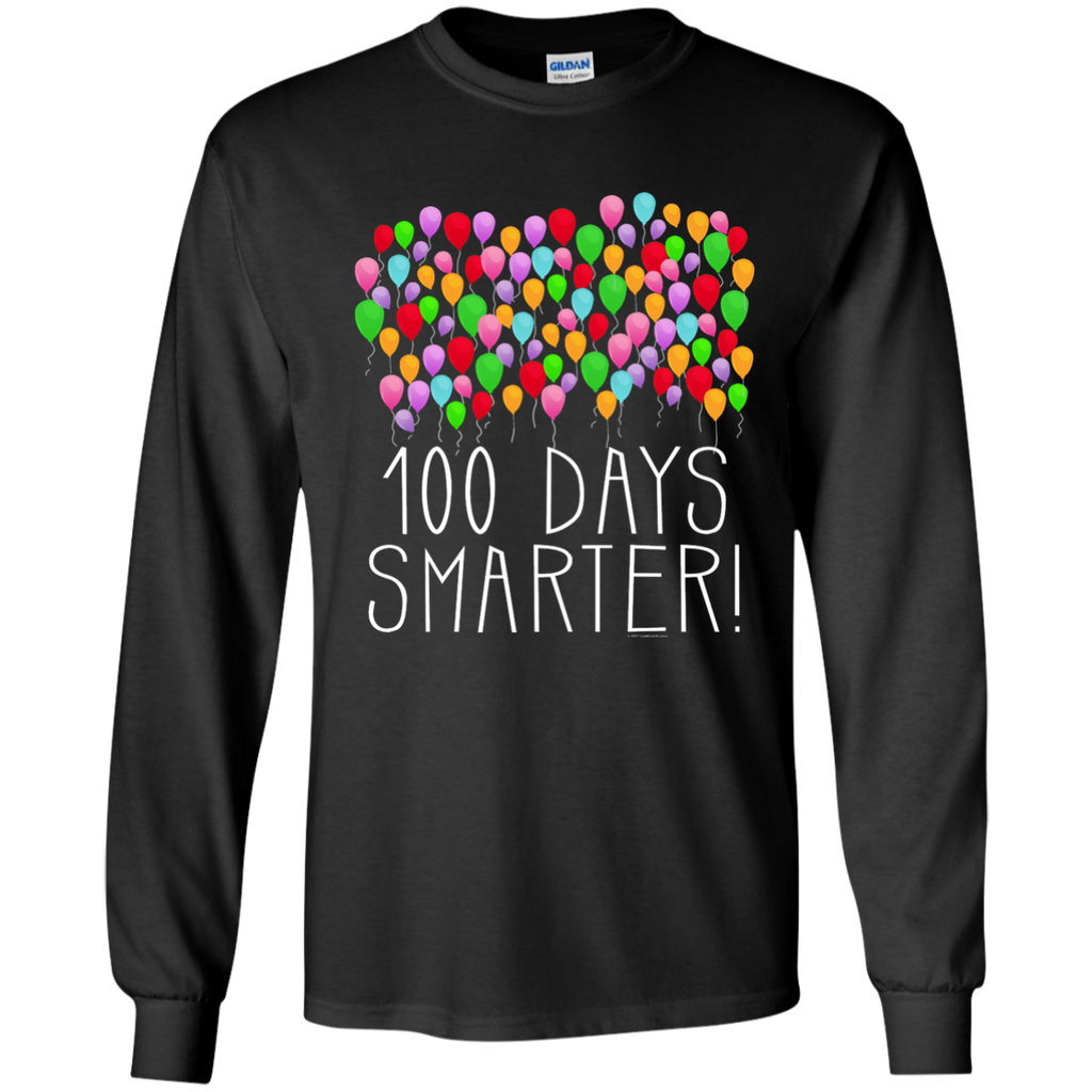 100 Balloons 100th Day of School Teacher/Student T-Shirt G240 Gildan LS Ultra Cotton T-Shirt
