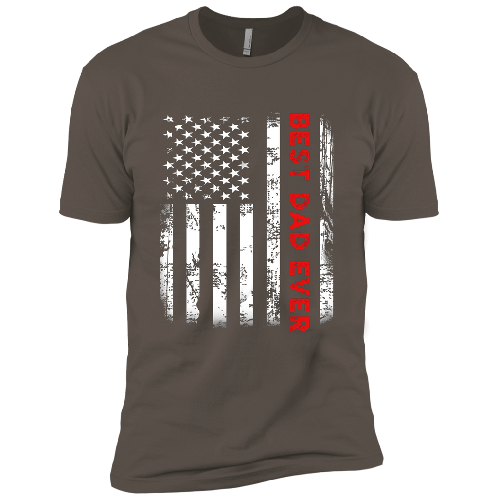 Men's Best Dad Ever American Flag Tshirt For Fathers Day NL3600 Next Level Premium Short Sleeve T-Shirt