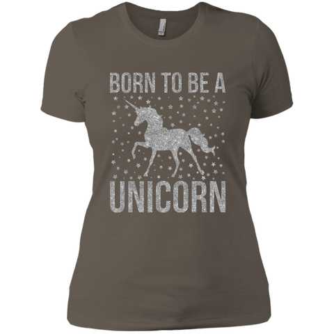 Born To Be a Unicorn Glitter Shirt NL3900 Next Level Ladies' Boyfriend T-Shirt