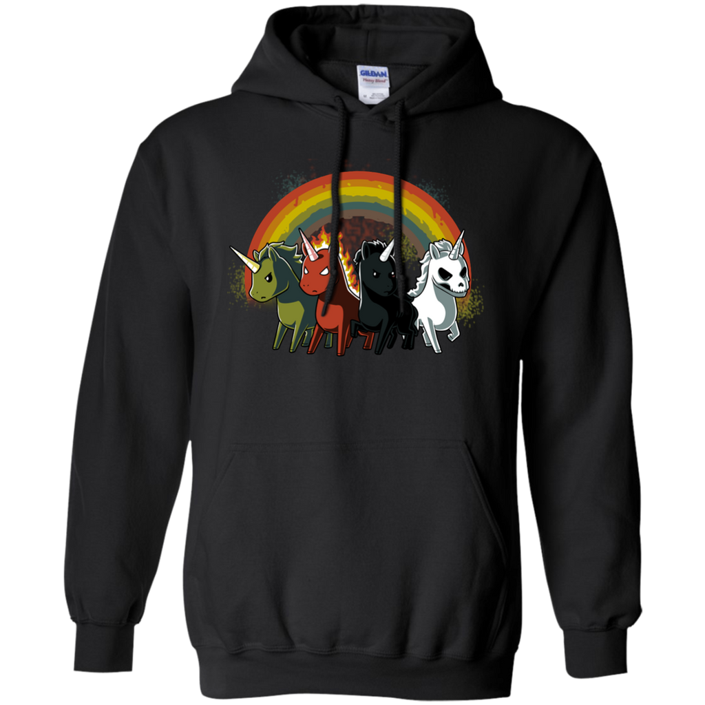 Four Unicorns Of The Apocalypse T shirt G185 Gildan Pullover Hoodie 8 oz.