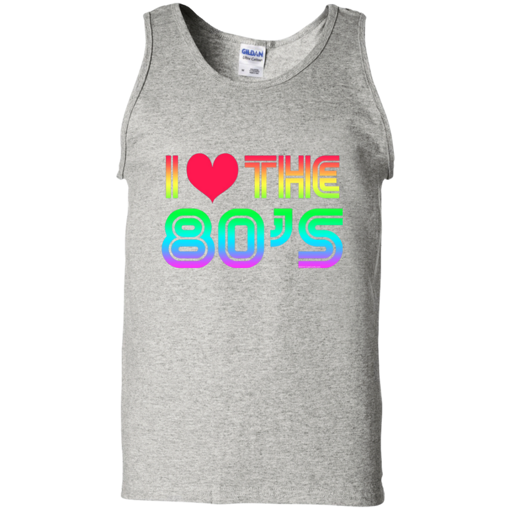I Love the 80's Eighties Gaming Rainbow T-Shirt G220 Gildan 100% Cotton Tank Top