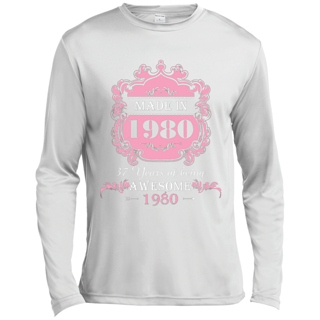 Made In 1980 T Shirt- 37 Years Old Shirt 37th Birthday Gift ST350LS Spor-Tek LS Moisture Absorbing T-Shirt