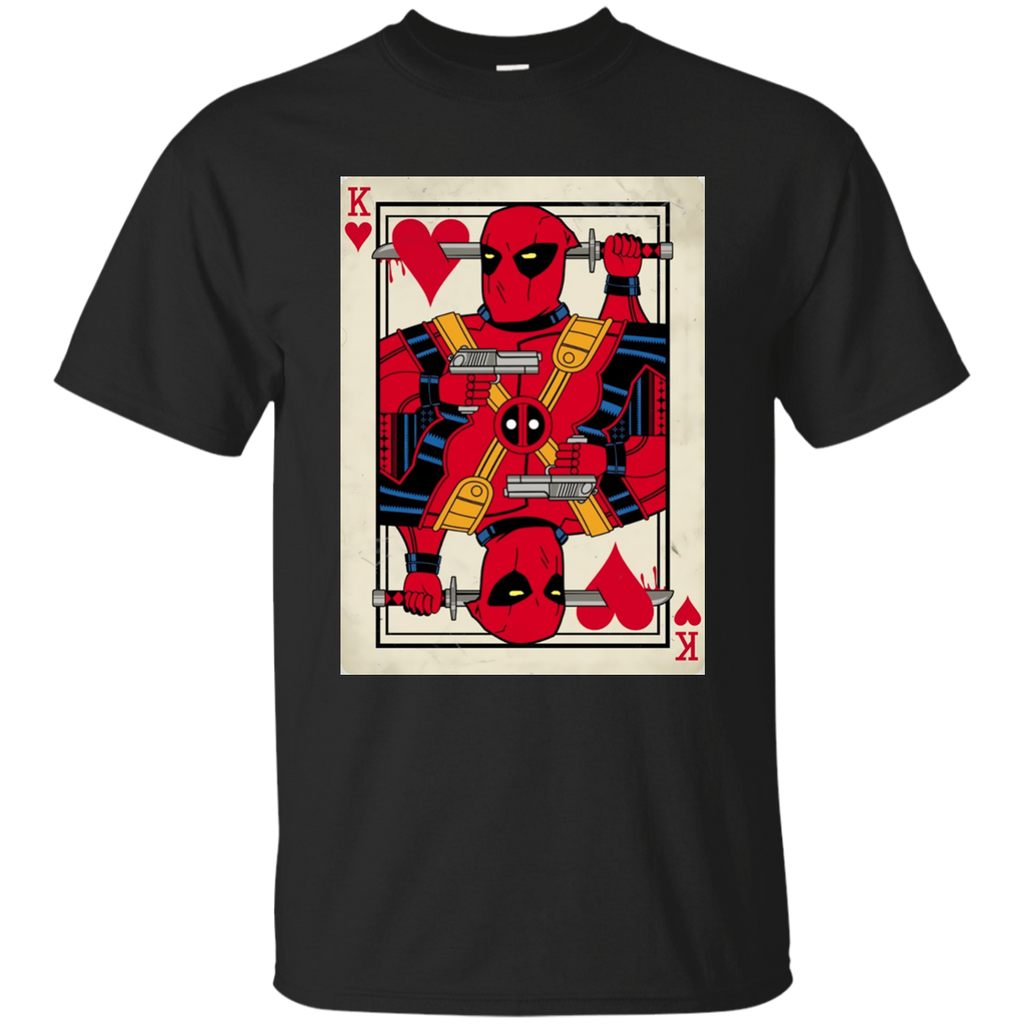 Marvel Deadpool King of Hearts Graphic T-Shirt Adult Youth Custom Ultra Cotton T-Shirt