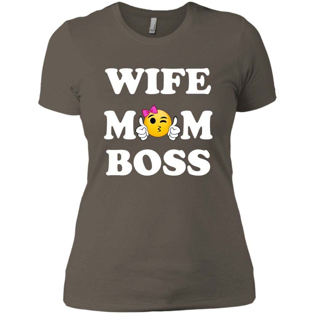 Emoji mother's day shirt Wife mom boss from husband or son - mother's day NL3900 Next Level Ladies' Boyfriend T-Shirt
