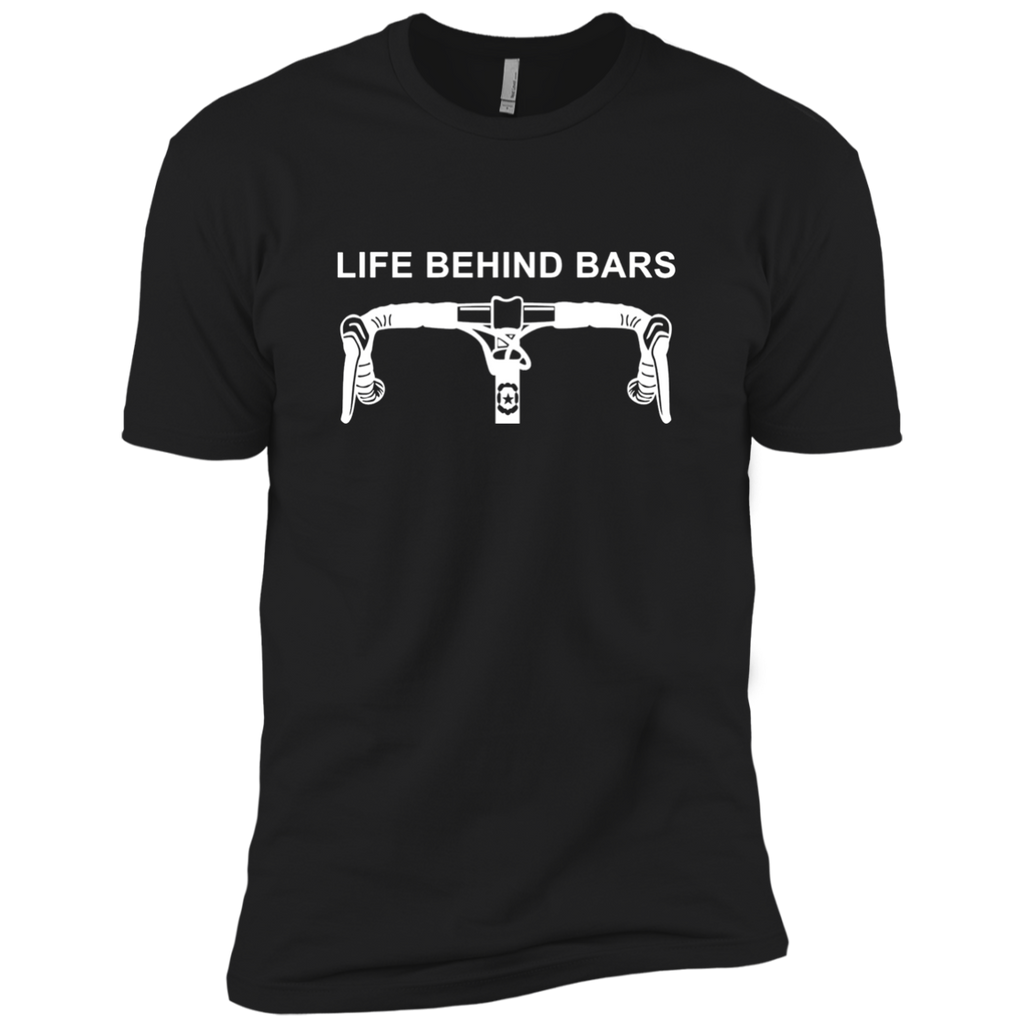 LIFE BEHIND BARS T-Shirt Funny Cycling Biking Tee NL3600 Next Level Premium Short Sleeve T-Shirt