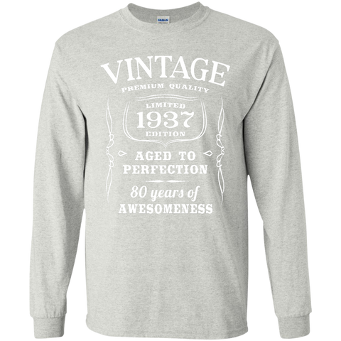 80th Birthday Gift T-Shirt Limited 1937 Edition LS Ultra Cotton Tshirt