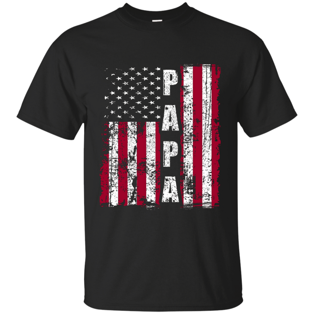 PAPA American Flag T-Shirt Father's Day 2017 Gifts G200 Gildan Ultra Cotton T-Shirt