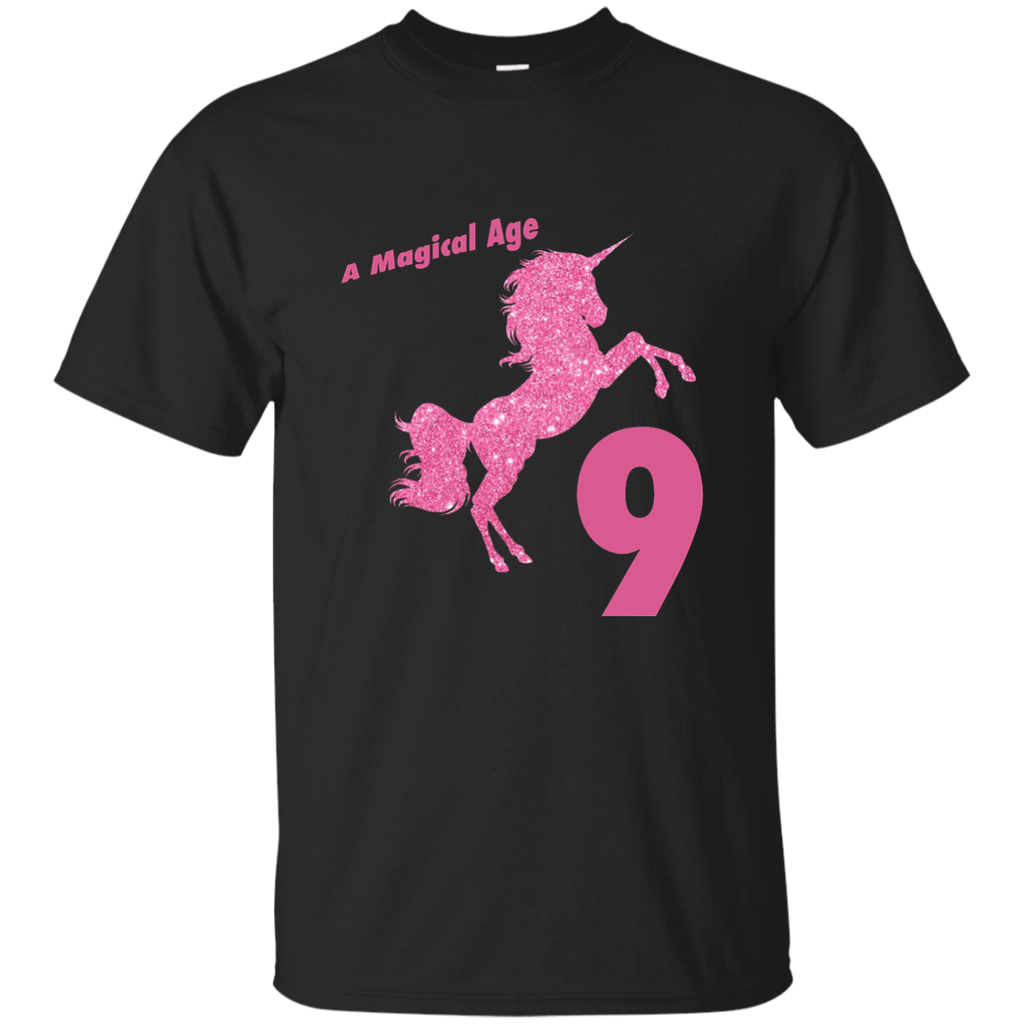 Kids 9th Birthday Unicorn Gift T-Shirt for 9 Year Old Girls G200 Gildan Ultra Cotton T-Shirt