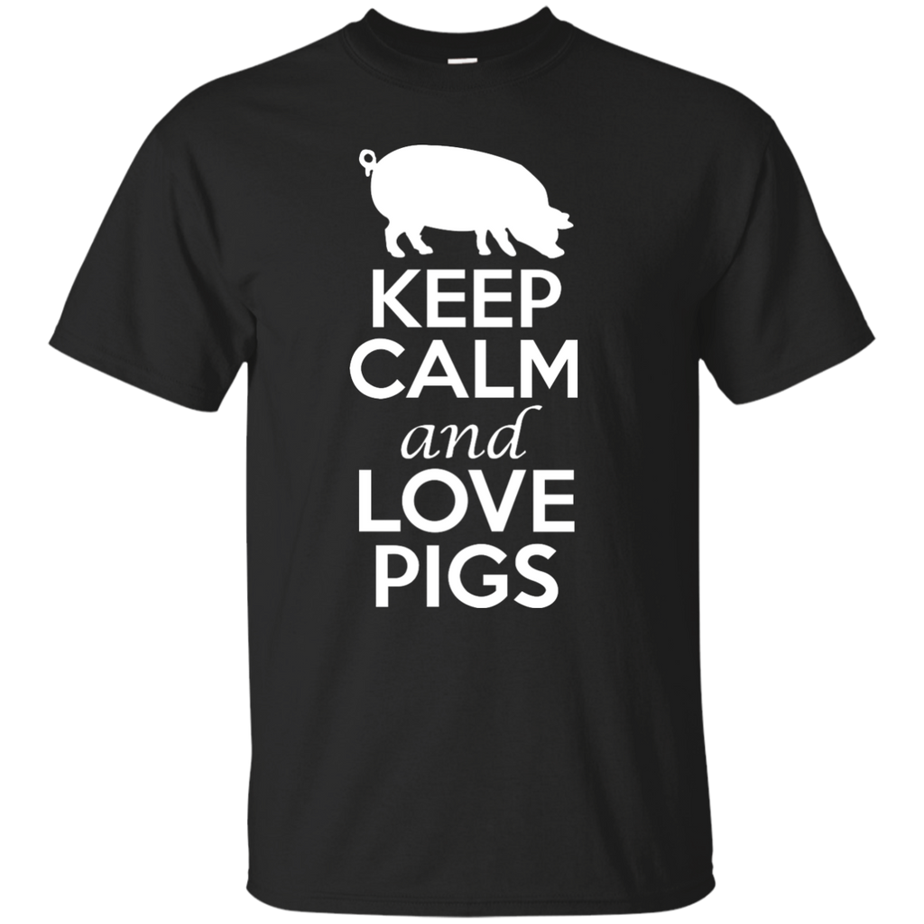 Keep Calm and Love Pigs Junior Custom Ultra Cotton T-Shirt