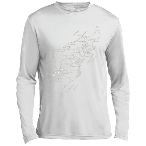 Appalachian Trail Hand-drawn Map Vintage Look T-Shirt ST350LS Spor-Tek LS Moisture Absorbing T-Shirt