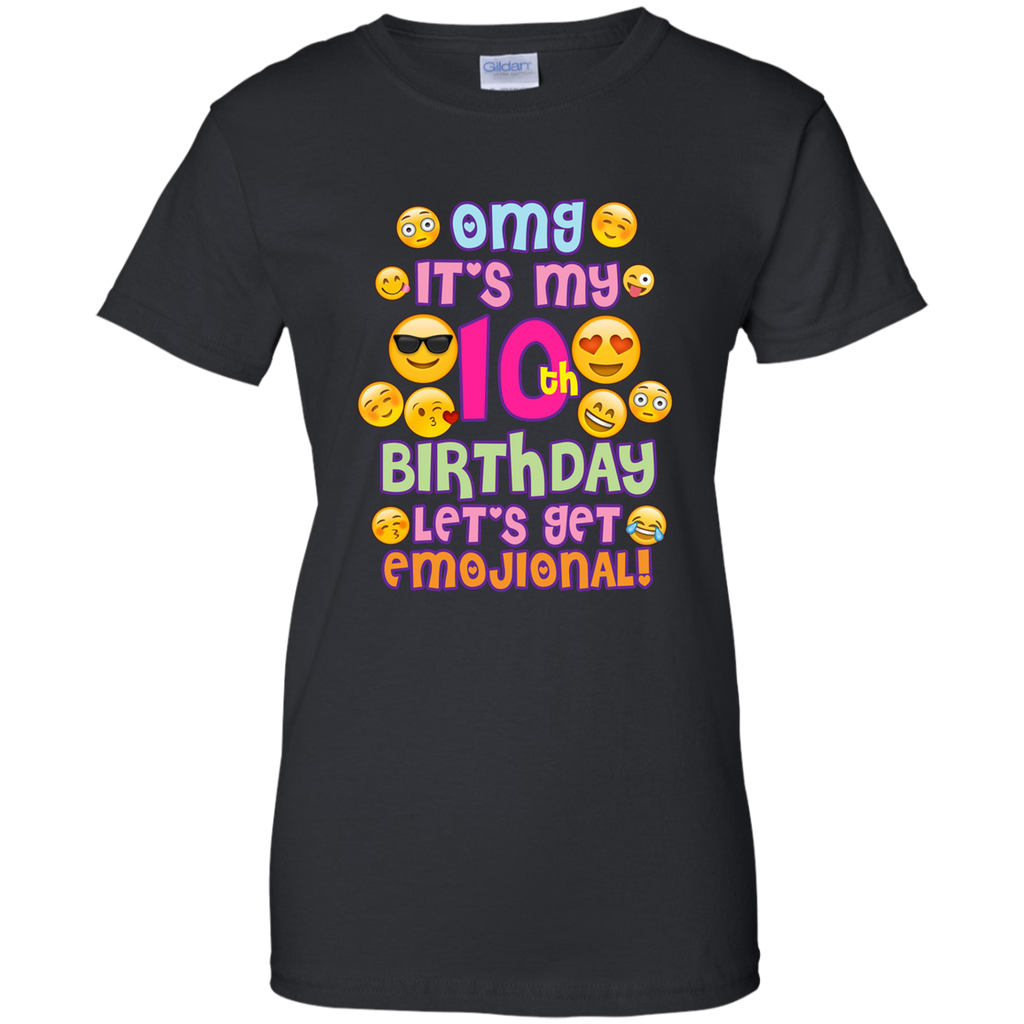 Emoji Shirt For Girls Birthday 10 Ten Year Old Emoji Fun G200L Gildan Ladies' 100% Cotton T-Shirt