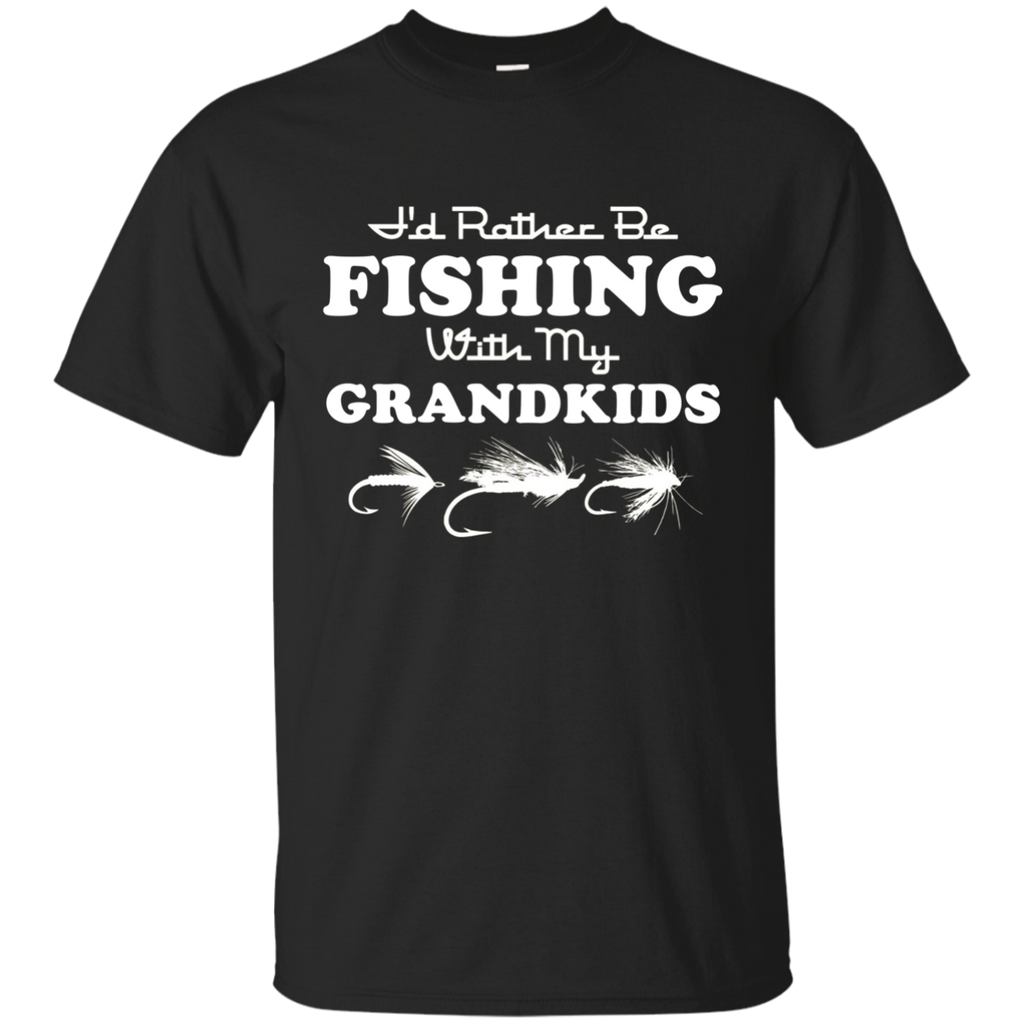I'd Rather Be Fishing With My Grandkids T-Shirt For Grandpa G200 Gildan Ultra Cotton T-Shirt