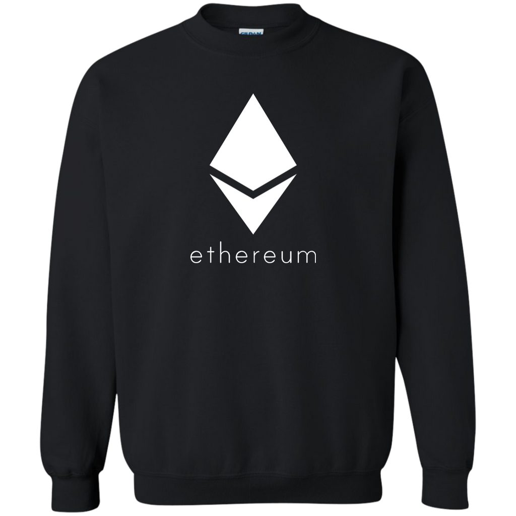 Ethereum Pure White Diamond | Spread the ETH love G180 Gildan Crewneck Pullover Sweatshirt  8 oz.