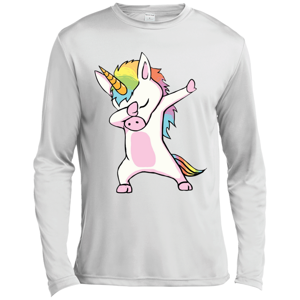 Unicorn cute dabbing T-Shirt Funny Dab Dance Gift Shirt ST350LS Spor-Tek LS Moisture Absorbing T-Shirt