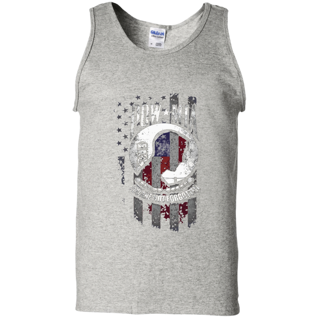 POW MIA American Flag - memorial day shirts G220 Gildan 100% Cotton Tank Top