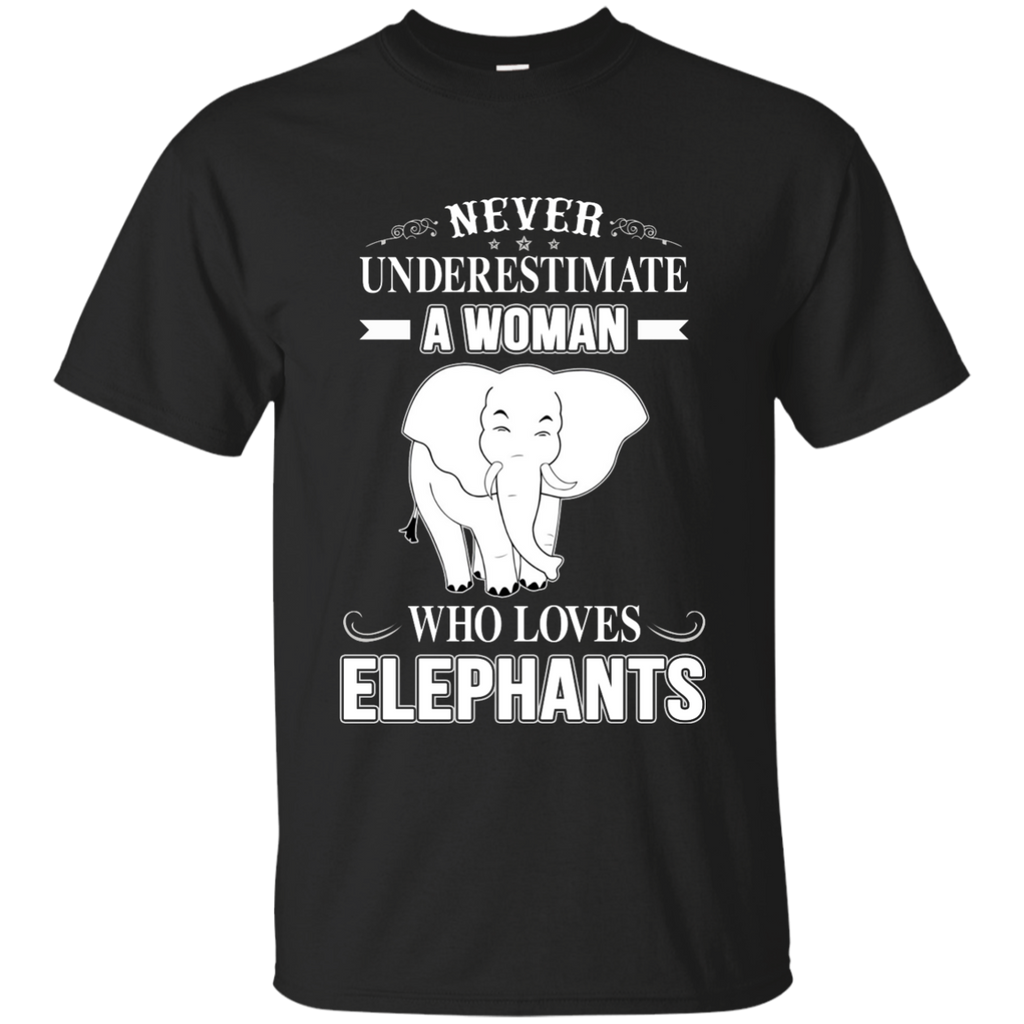 Never Underestimate A Woman Loves Elephant T Shirt G200 Gildan Ultra Cotton T-Shirt