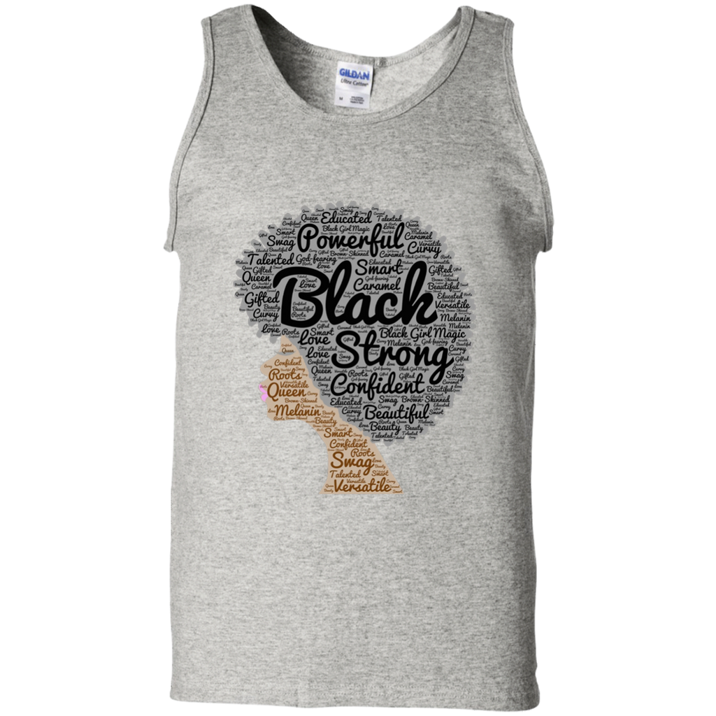 Afro Word Art Natural Hair T-Shirt for Black Women G220 Gildan 100% Cotton Tank Top
