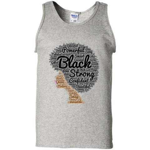 Afro Word Art Natural Hair T-Shirt for Black Women G220 Gildan 100% Cotton Tank Top
