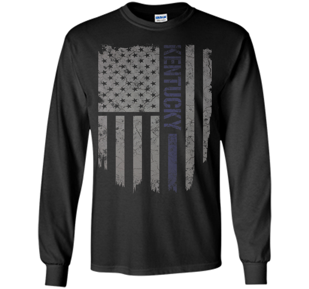 Kentucky Thin Blue Line American Flag T-Shirt T-Shirt