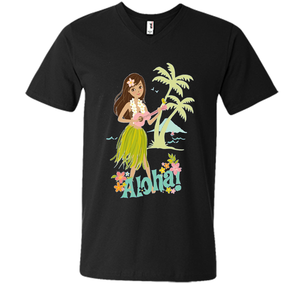 Vintage Hawaiian Hula Girl Shirt Tropical Beach Aloha