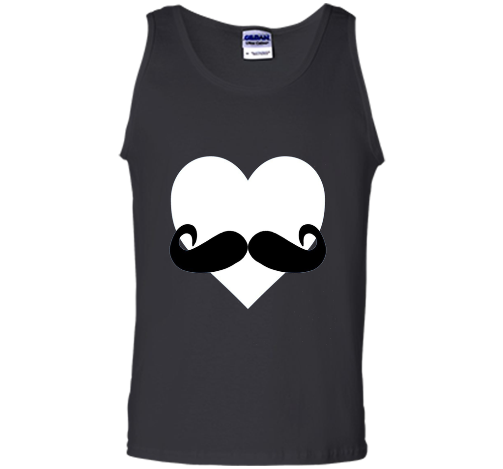 Heart Mustache Tshirt Funny Valentine Day Boys Men Love Cute