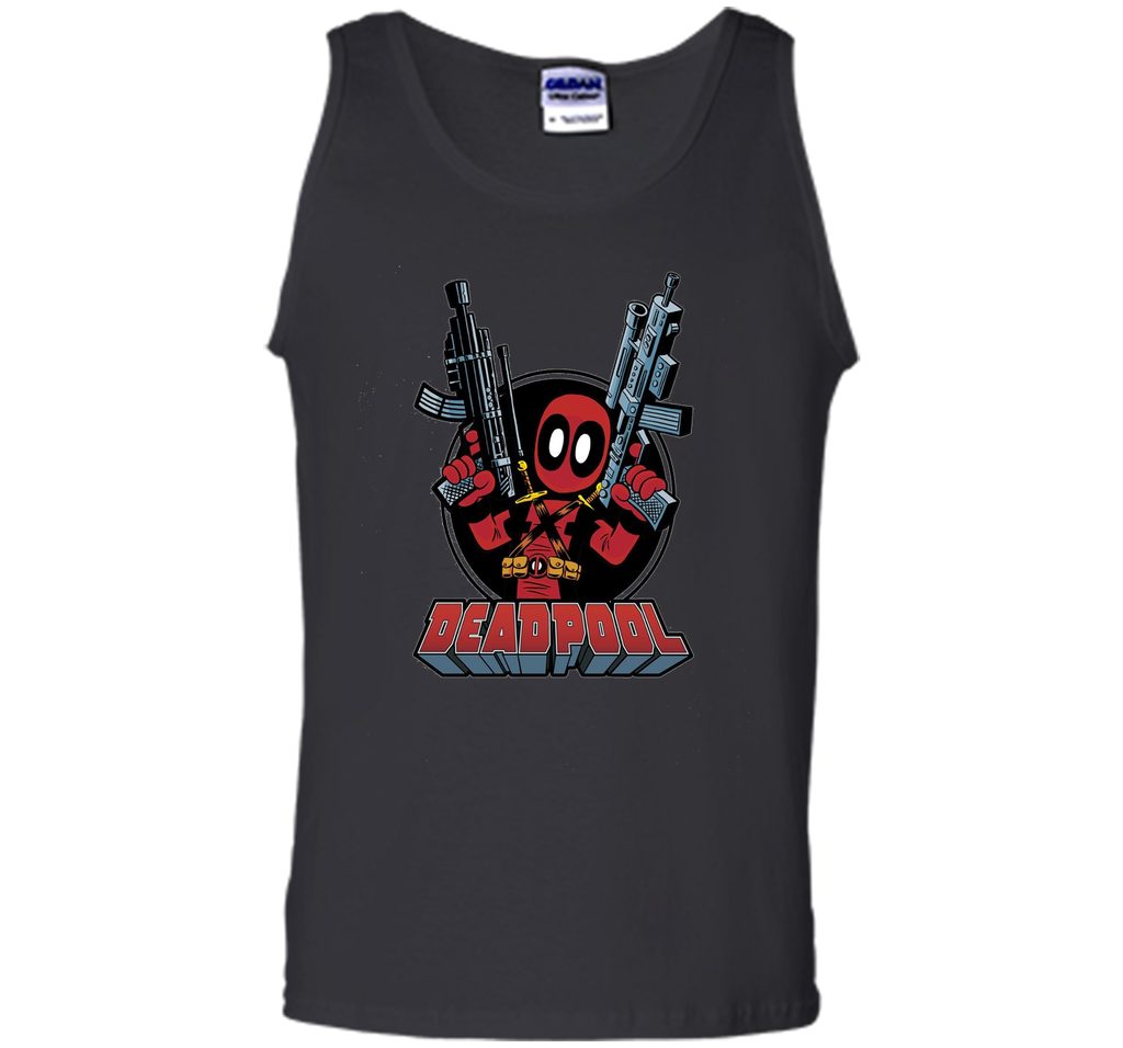 Deadpool Cartoon Guns Graphic T-Shirt