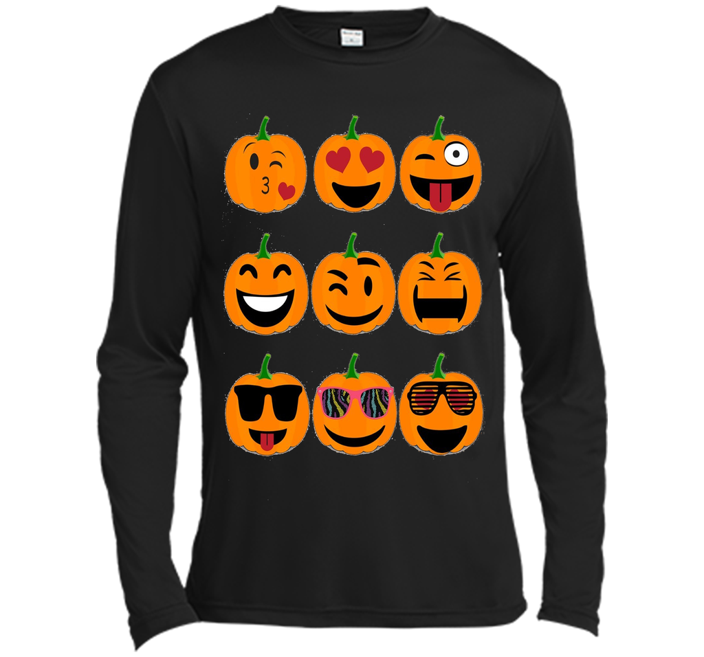 Emoji Pumpkin T shirt Funny Faces Halloween Thanksgiving