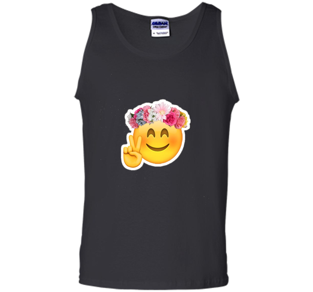Hippie Smile Emoji t-shirt Bohemian Flower Child Peace