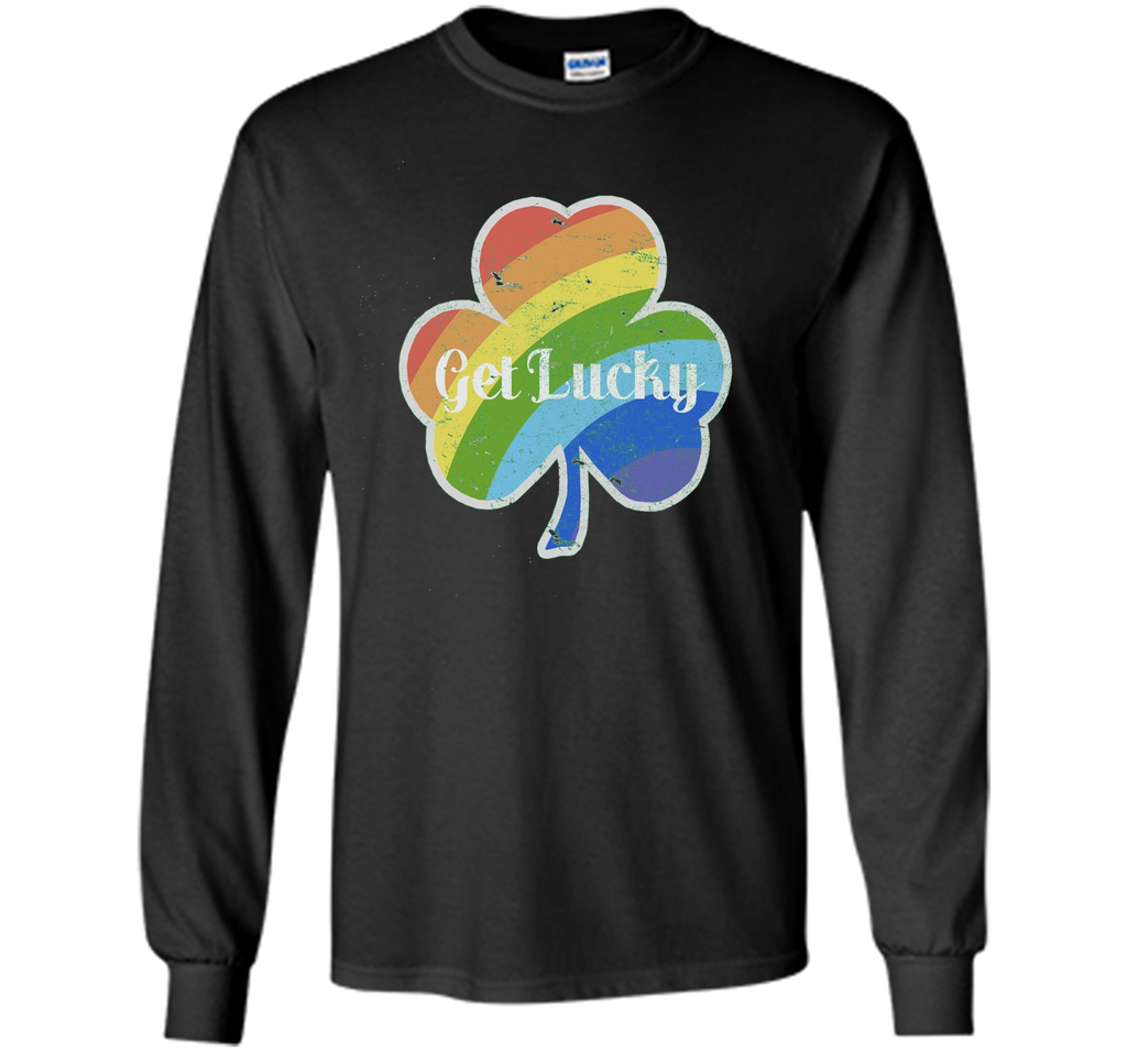 St Patrick's Gay Pride Rainbow Shamrock Tshirt | LGBT