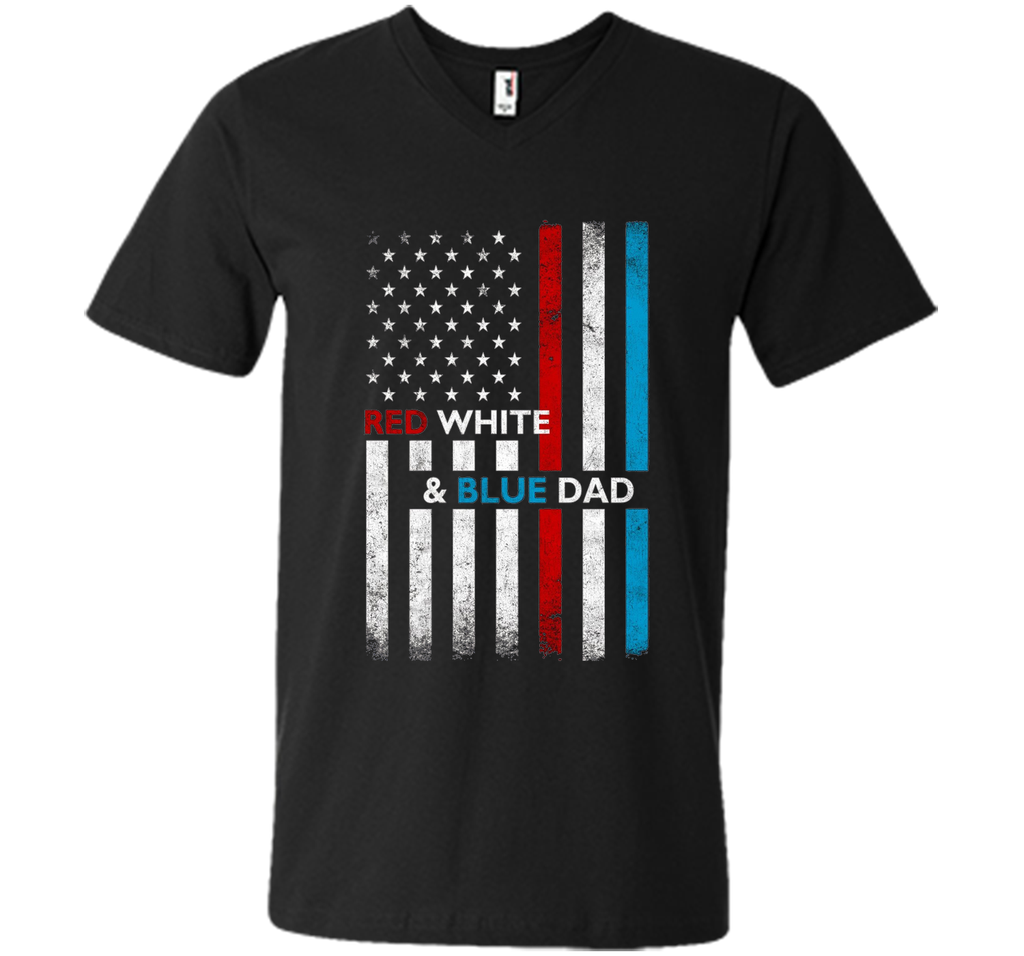 Mens Patriotic Dad Red White Blue USA Flag Father's Day T-Shirt
