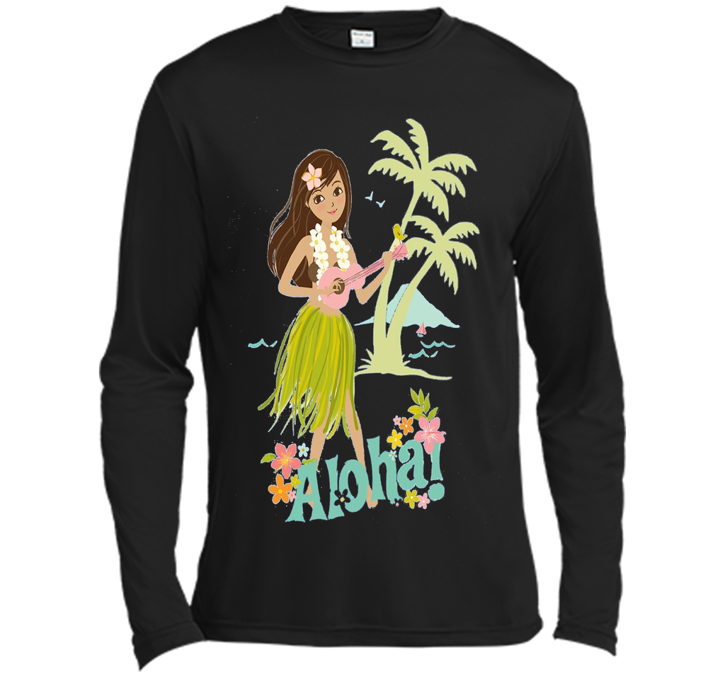 Vintage Hawaiian Hula Girl Shirt Tropical Beach Aloha
