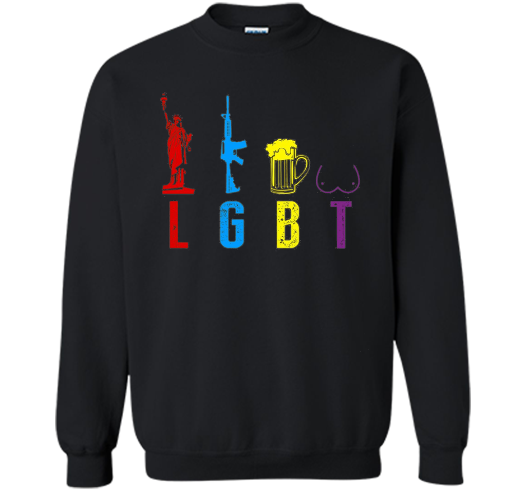 Liberty Gun Beer Funny T-shirt America - LGBT