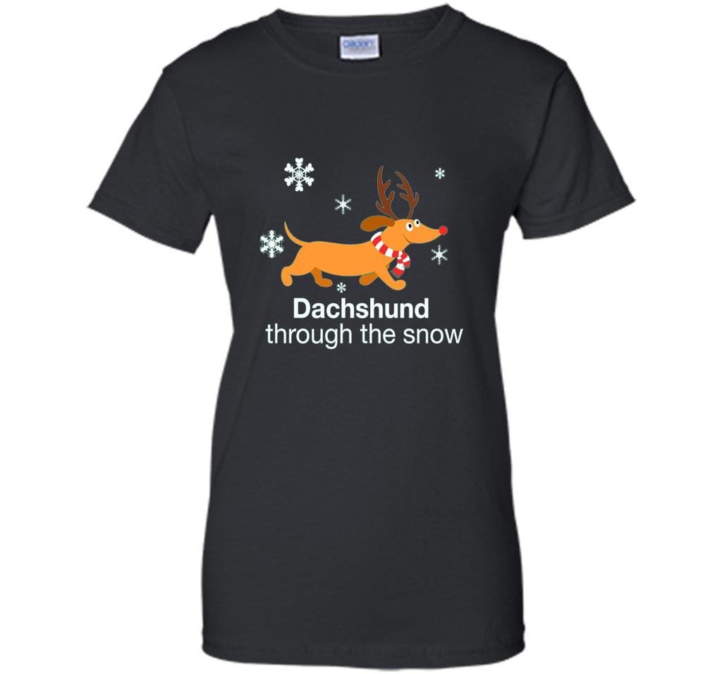 Dachshund through the snow Christmas T-Shirt