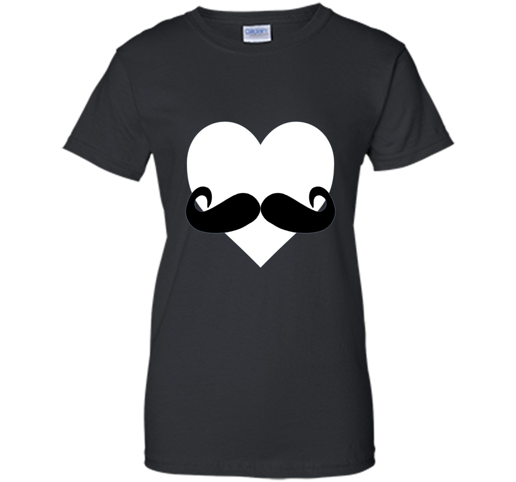 Heart Mustache Tshirt Funny Valentine Day Boys Men Love Cute